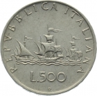Italien 500 Lire 1960 - Schiffe des Columbus